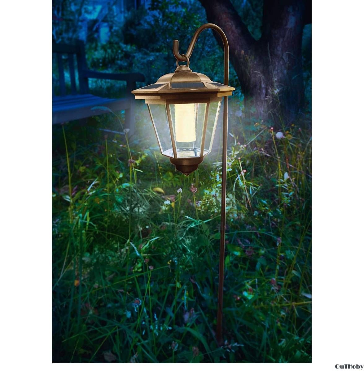 2個セット 吊り下げ ソーラーライト ランタン 電球色 LED 庭 ガーデン ソ