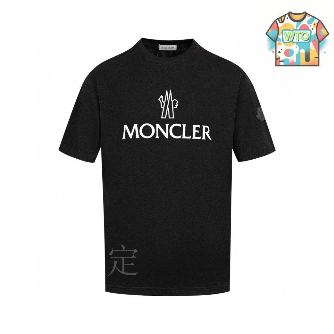 極美品　MONCLER ペイント　デカロゴ　レディース　TシャツM 4S358 極美品 MONCLER ペイント デカロゴ レディース TシャツM 4S358