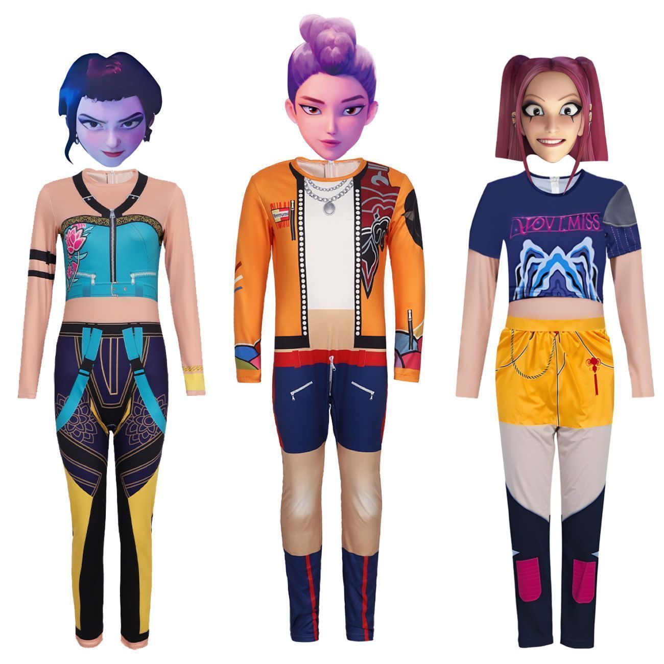 KPOPガールズ! デーモン・ハンターズ ミラ 風コスプレ 子供ボディー