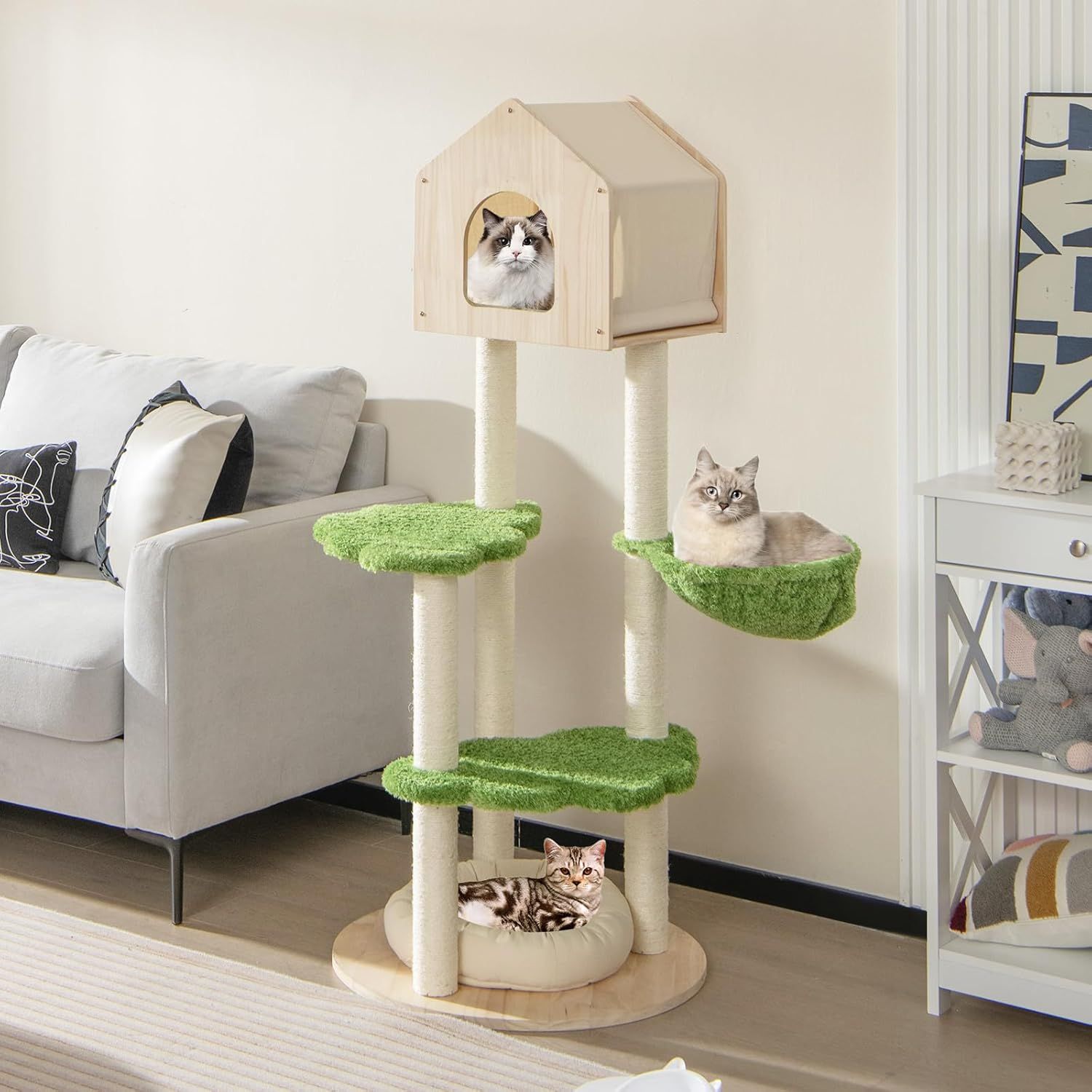 猫用品 サイザル麻の爪とぎポール