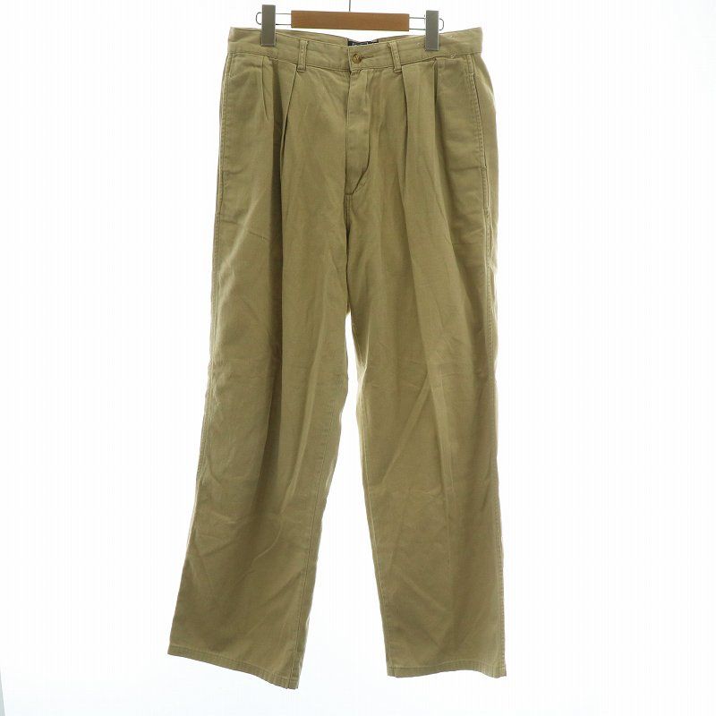 ポロ バイ ラルフローレン Polo by Ralph Lauren ポロチノ POLO CHINO ヴィンテージ チノパンツ ツータック ストレート ジップフライ 32|34 M ベージュ |XZ GY12