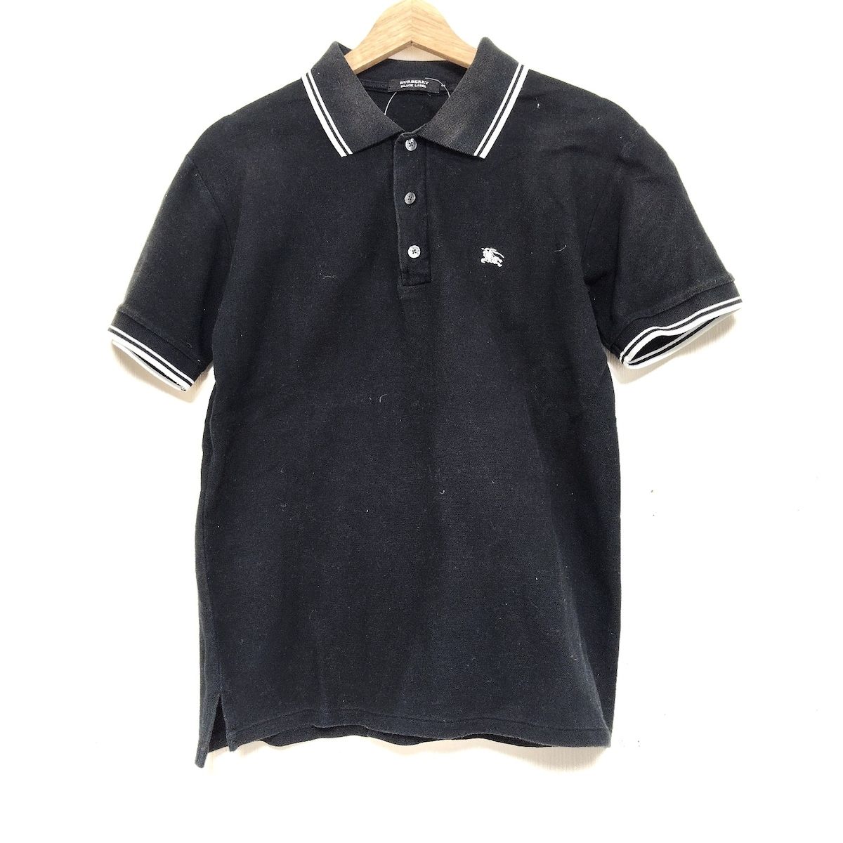 【新品・タグ付き】Burberry バーバリーブラック半袖ポロシャツ　M サイズ バーバリーロンドン BURBERRY LONDON 半袖ポロシャツ ブラック