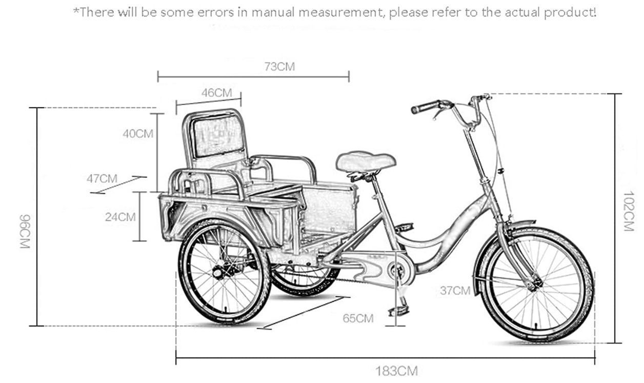 後部座席の快適な自転車のバイクが高齢者に適し