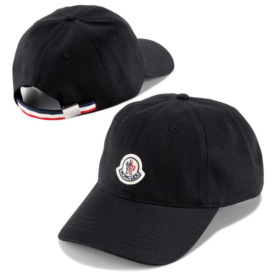 6 MONCLER モンクレール 3B00054 V0090 ブラック ベースボールキャップ ロゴワッペン 男女兼用