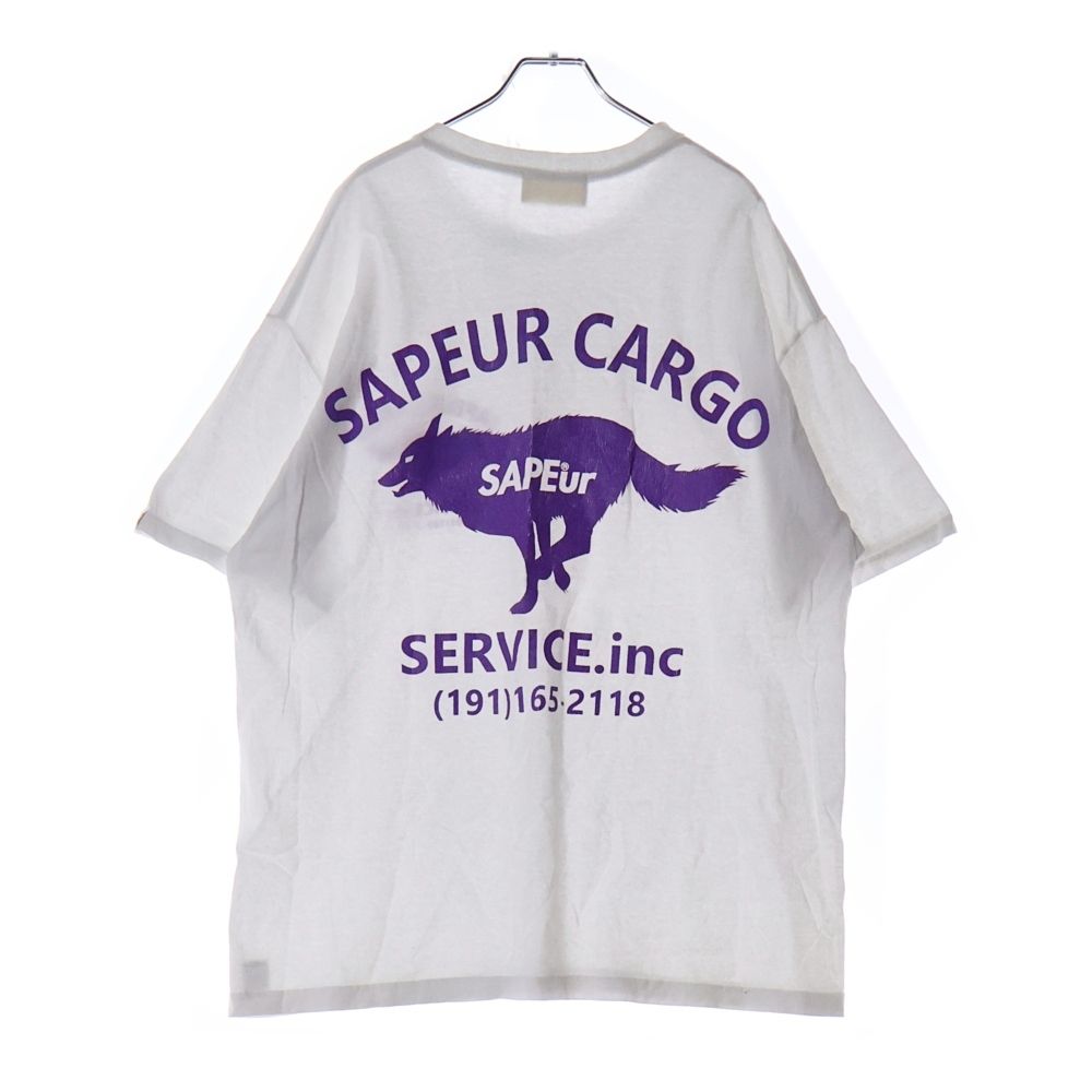 SAPEur (サプール) 両面ロゴプリント クルーネック半袖Tシャツ