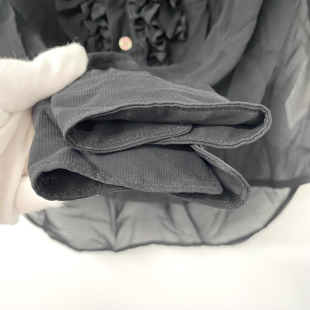 中古】COMME des GARCONS チュールフリル 長袖シャツ ブラック サイズS 