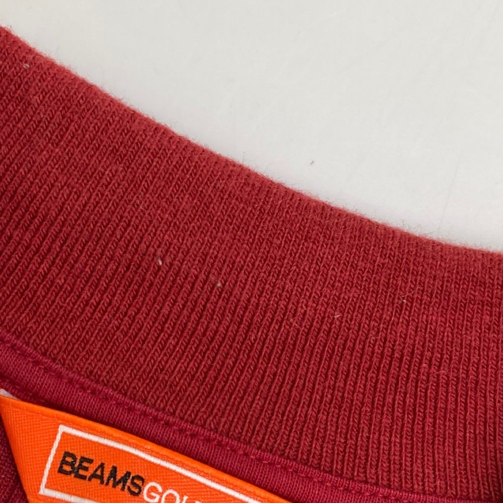サイズ：M BEAMS GOLF ビームスゴルフ 2023年モデル 半袖ニット ポロシャツ  レッド系 [240101458204] ゴルフウェア レディース ストスト サイズ：M BEAMS GOLF ビームスゴルフ 2023年モデル 半袖ニット