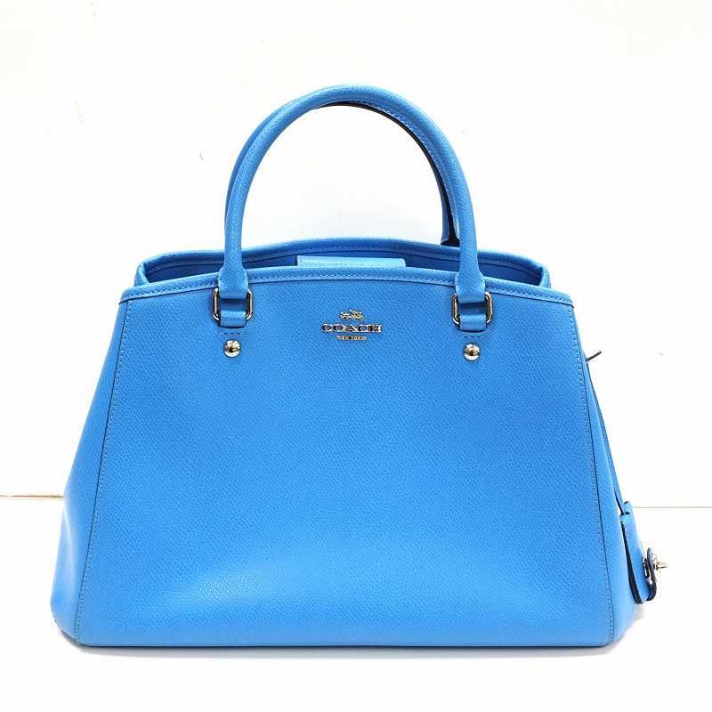 COACH コーチ 2WAY バッグ F34607 レザー ブルー ショルダーバッグ