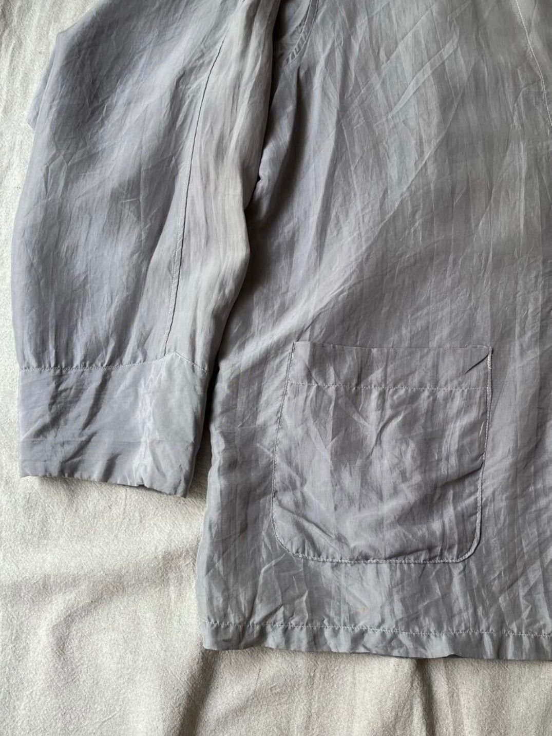 60s-70s Euro vintage シルク オープンカラー パジャマシャツ 80s 90s Euro vintage シルク パジャマ シャツ / グレー