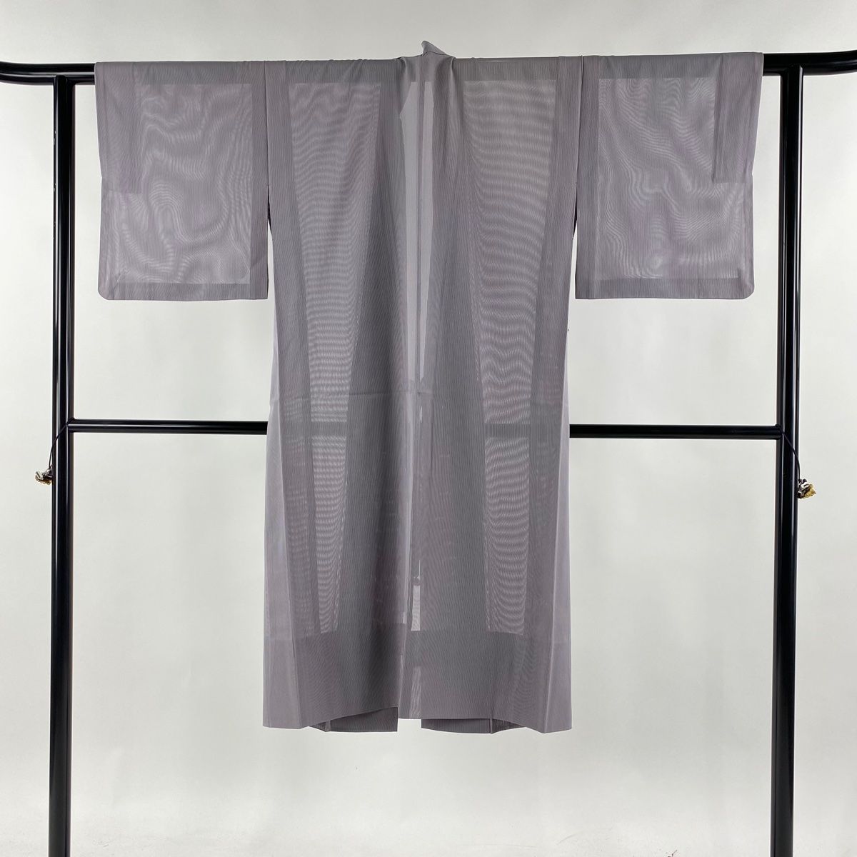 道中着 身丈120cm 裄丈60.5cm S 和装コート 縞 灰紫 正絹