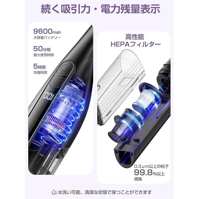掃除機 コードレス 軽量 自立式 33000Pa 強力吸引 【革新型 掃除機 コードレス 軽量 自立式 33000Pa 強力吸引 【革新型
