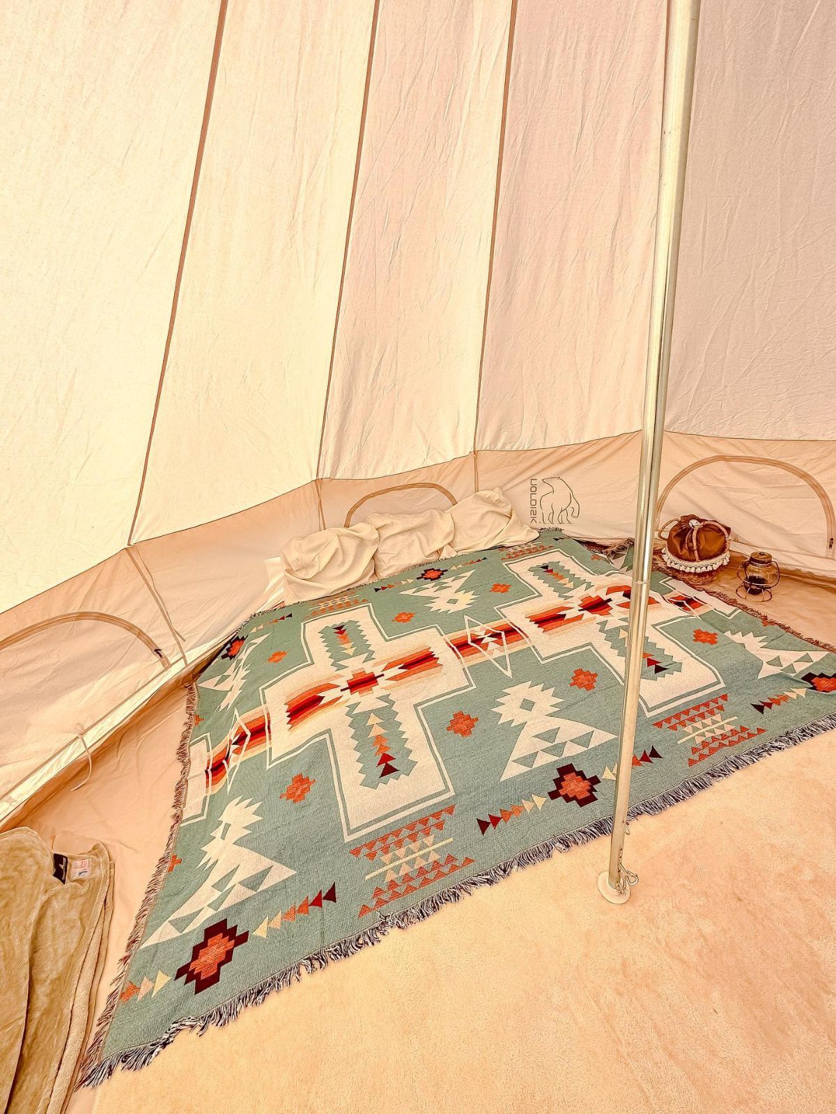 Color ブルー_Size 160X260cm Peel Forest テント泊を楽しもう テントパッド キャンプ用品 インナーマット ネイティブ柄 お座敷スタイル 大判160X260cm……