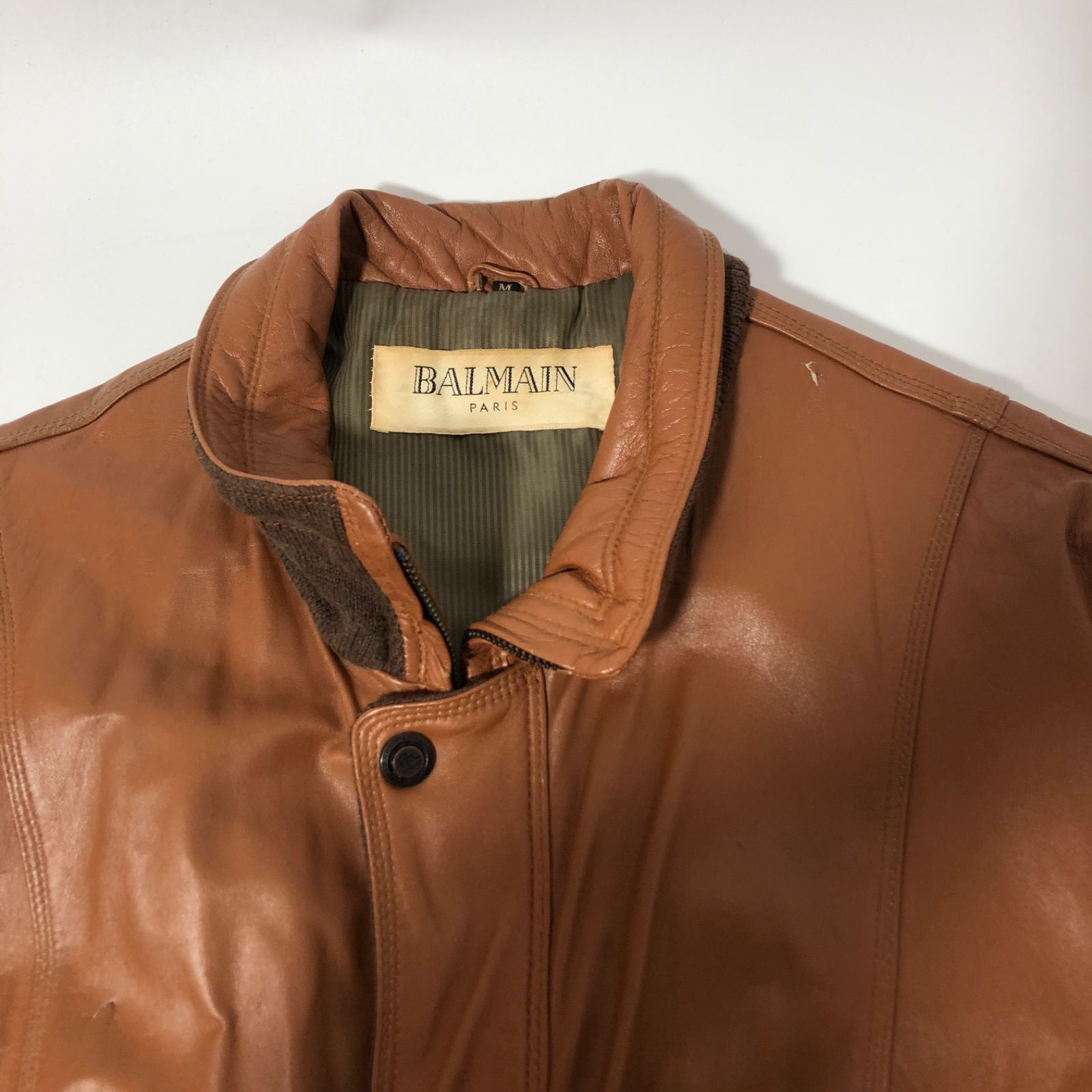 M1129-38-3 BALMAIN バルマン 革ジャン レザー ジャケット 羊革