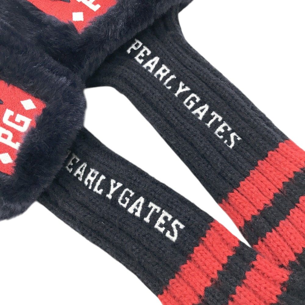 PEARLY GATES パーリーゲイツ 25周年モデル ヘッドカバー ボア 2点セット  ネイビー系 DR UT [240101464922] ゴルフウェア ストスト PEARLY GATES パーリーゲイツ 25周年モデル ヘッドカバー ボア 2