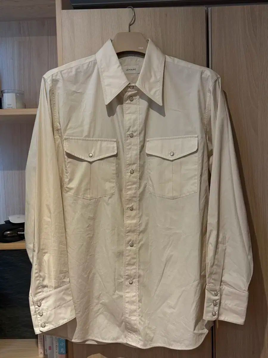 48 | 24SS LEMAIRE ルメール ウエストン シャツ クリームホワイト