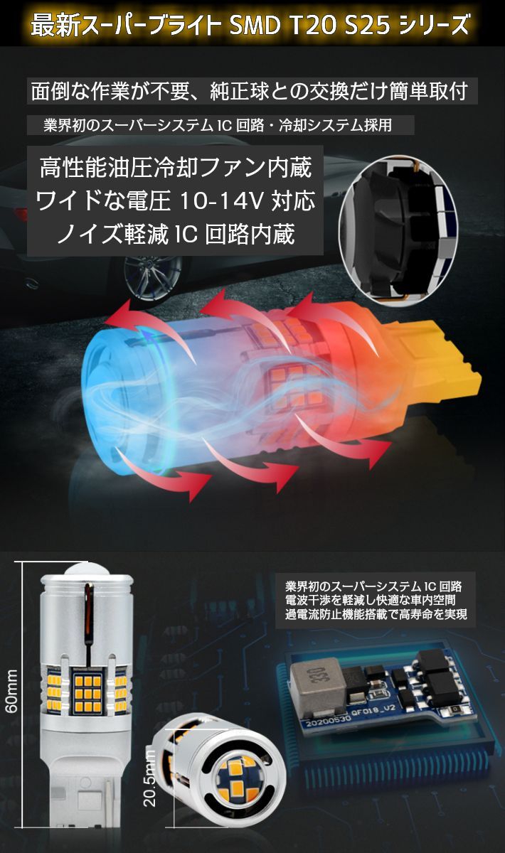 ハイフラ防止抵抗付 LEDウインカー 業界初 油圧ファン/プロジェクター T20 LED ウインカー 抵抗内蔵 業界初油圧ファン ハイゼットカーゴ【HIJET CARGO】 S3#1V H29.11 ～ LED装着車 用  車種別設定 リア用セット 取付簡単 純正球と交換だけ 楽天市場】ハイゼット カーゴ S700系 LED ウインカーポジション