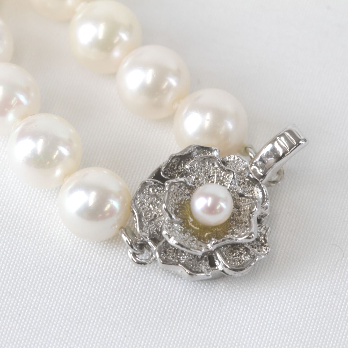 良品『USED』 シルバー/パール 7~7.5mm 鑑別書付 ネックレス 本真珠