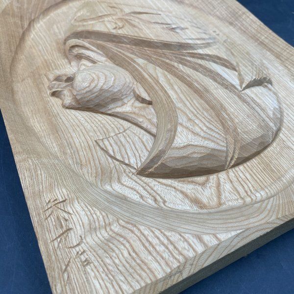 M108 未使用 矢光作 アイヌ 木彫り 特大 アイヌ彫り 壁掛け 木彫 女性