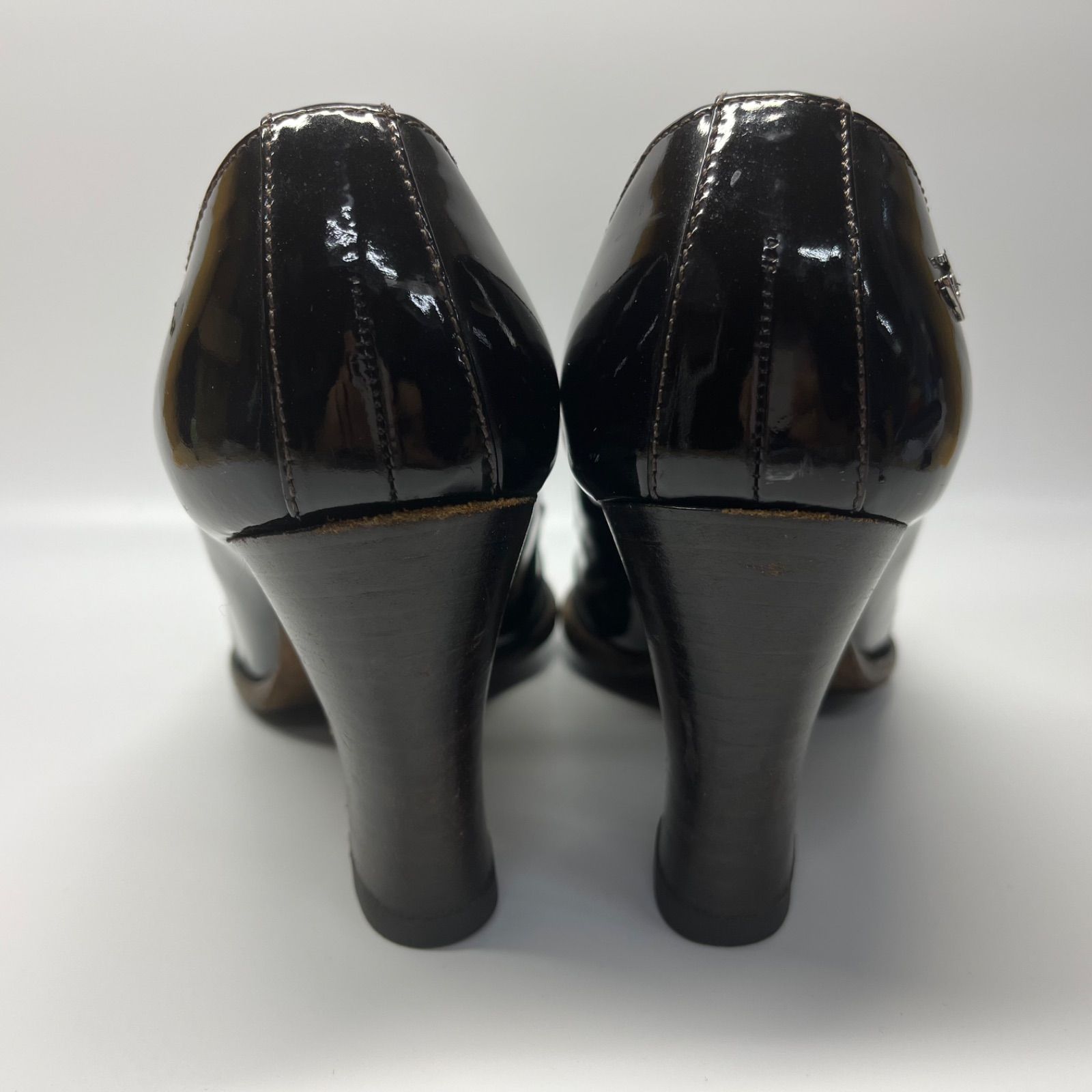 CHANEL シャネル パンプス ヒール 36サイズ エナメル ブラック ココ