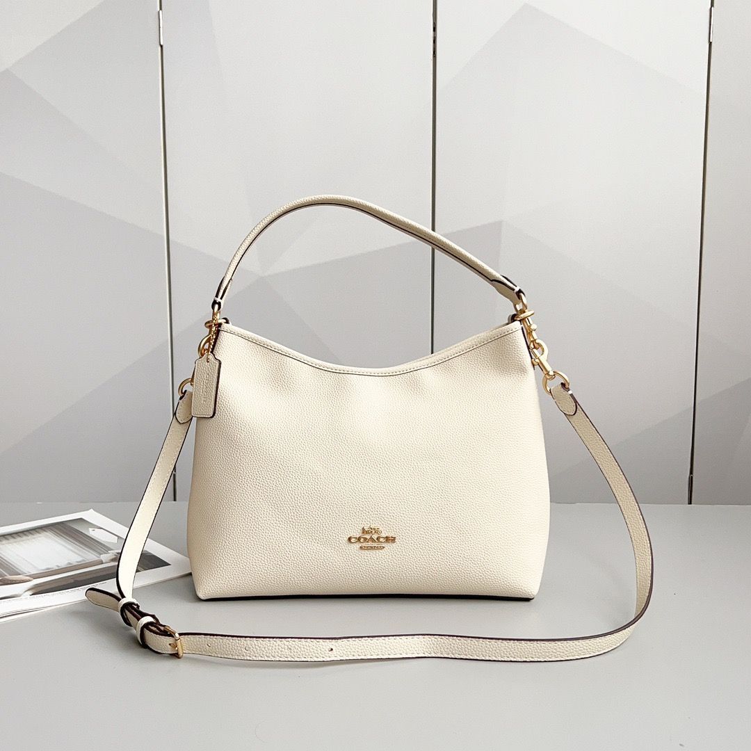 COACH】CR148 レザーショルダーバッグ◇ホワイト シンプルデザイン 