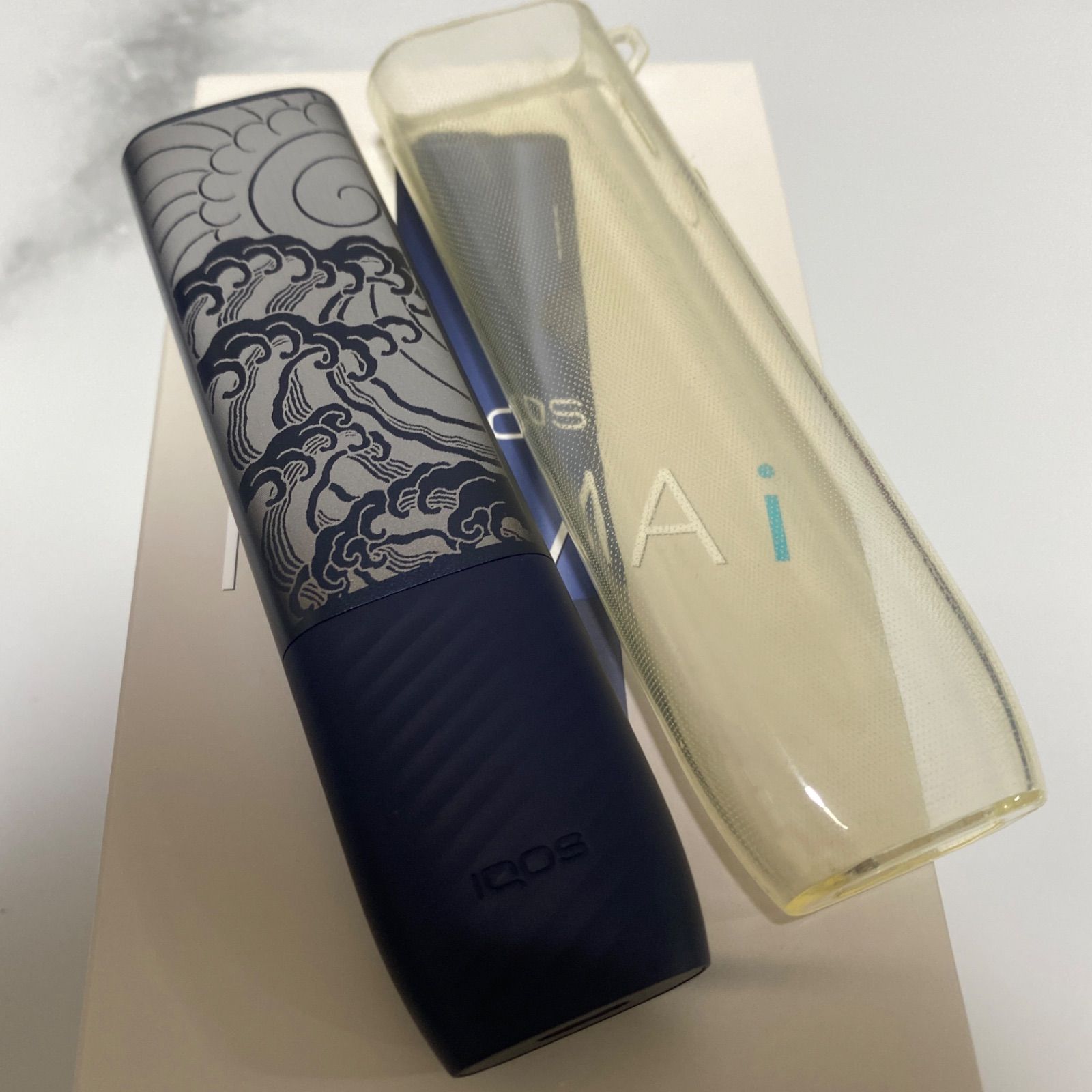 波 和柄 両面 加工 iQOS ILUMA i ONE アイコス イルマ i ワン 