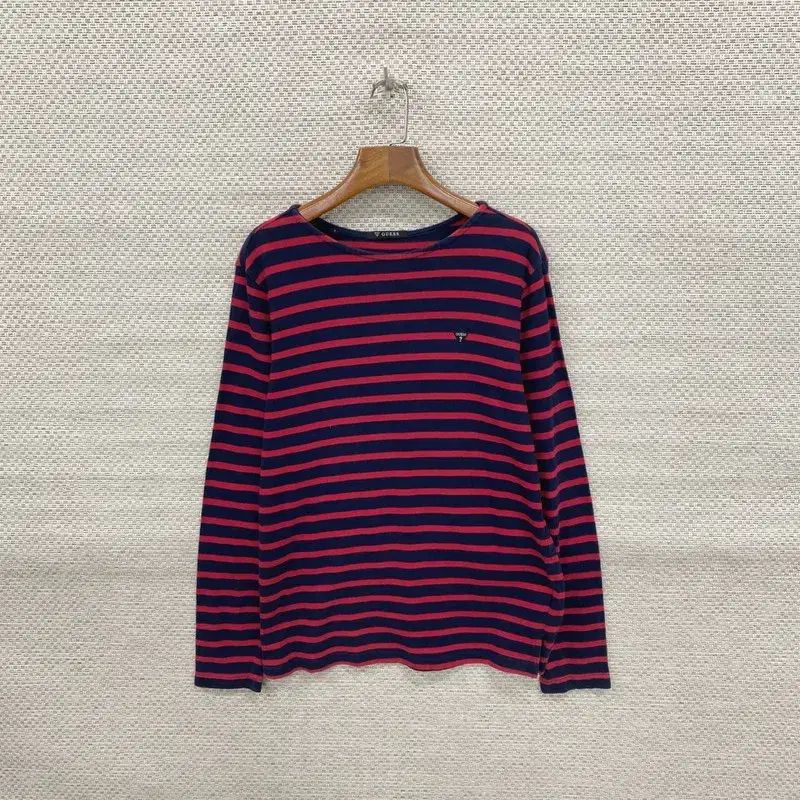 【雷市場（ポンジャン）商品韓国直送】 GUESS(ゲス) カジュアル ストライプ ラウンドネック 長袖Tシャツ 90 K07634