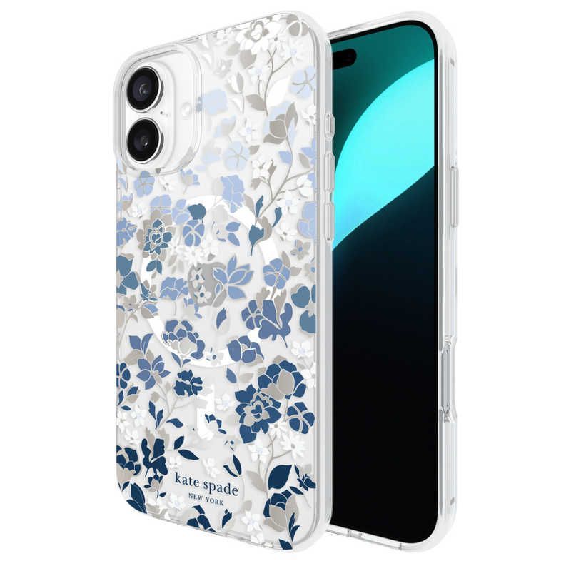 国内送 kate spade☆キラキラ タチアオイ 花 iPhone 16 Plus対応 au限定】iPhone 16用 kate spade（R）ハイブリッドカバー