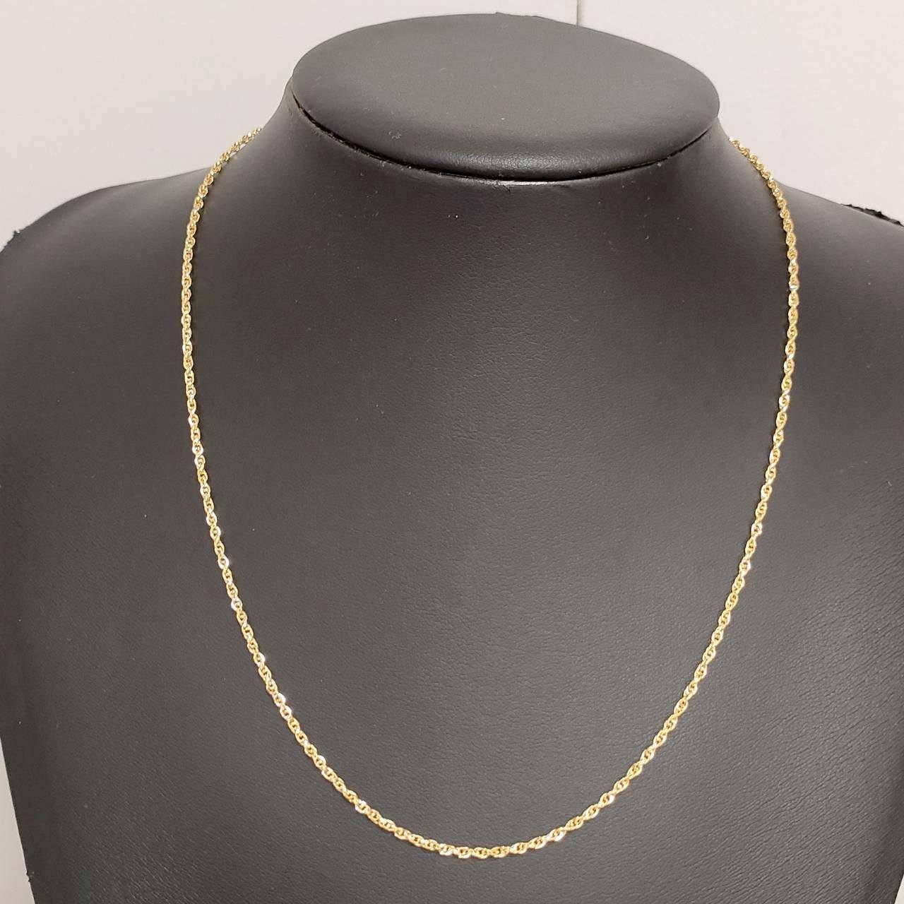 18金 K18 ジュエリーマキ デザインチェーンネックレス レディース 3.79g 45.5㎝ D199