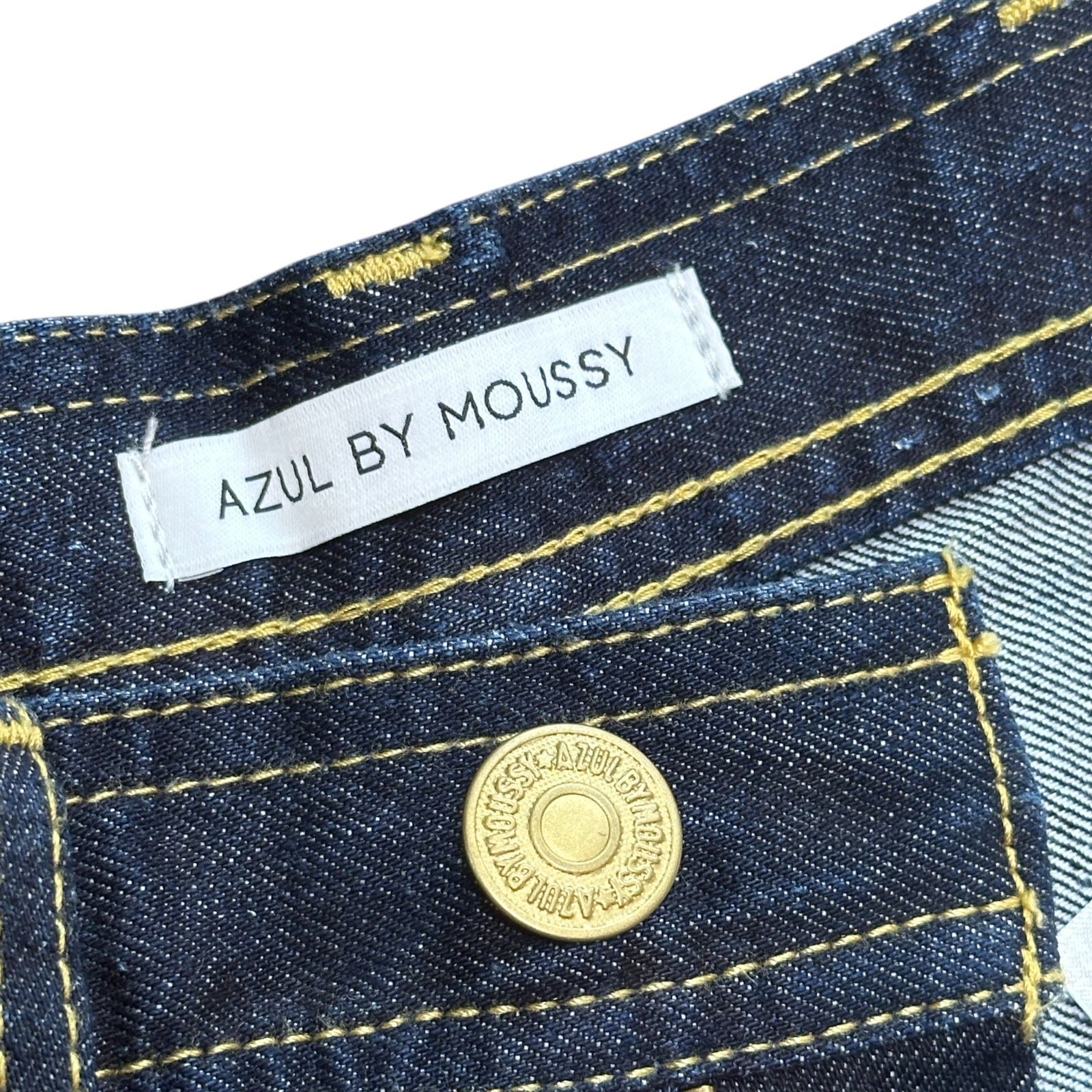 マウジー レディース ワイドデニムジーンズ ハイウエスト ブルー XS 未使用品 アズールバイマウジー AZUL BY MOUSSY AZUL DENIM ハイウエスト