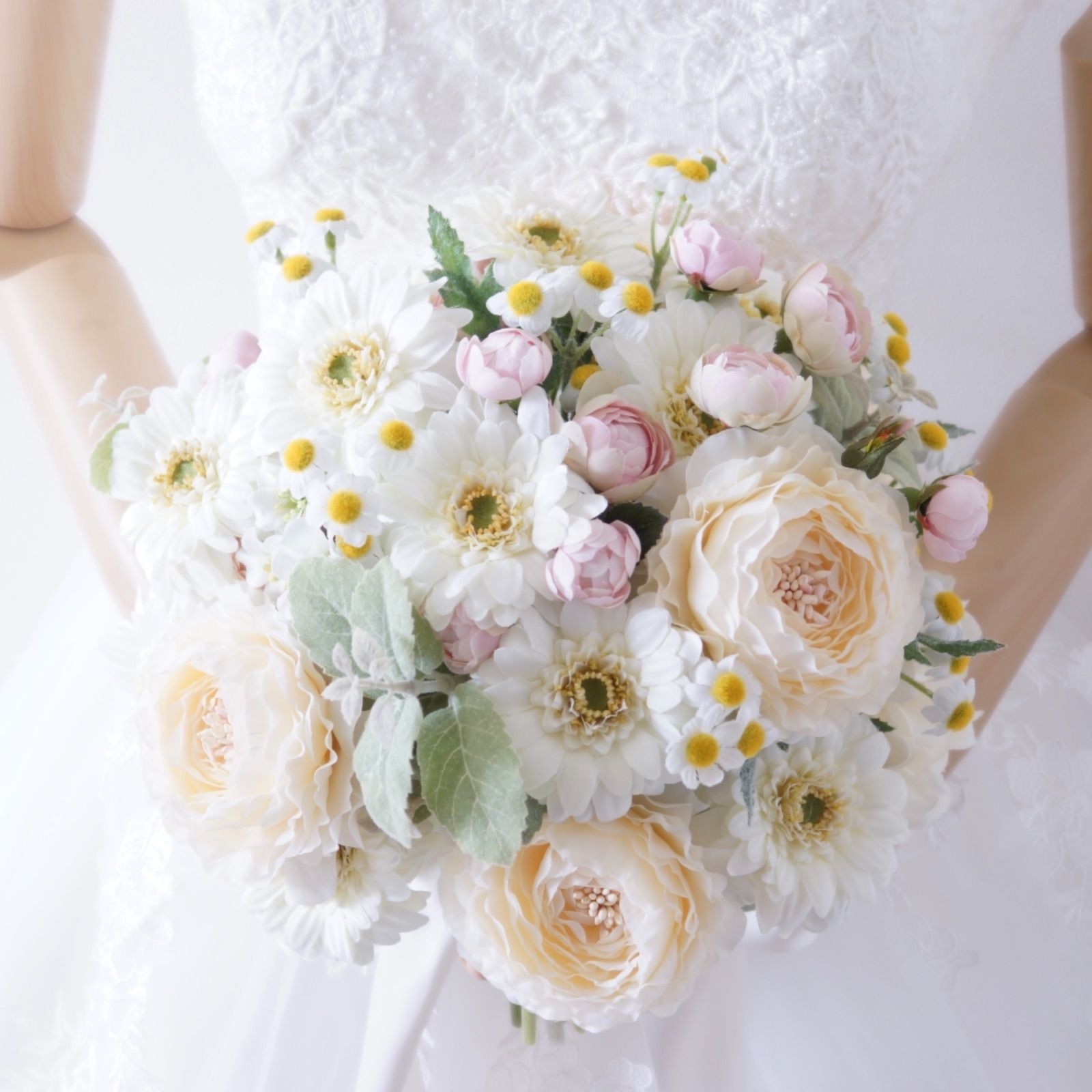 ガーベラピンク　リースブーケ　ブートニアセット ガーベラピンクリースブーケブートニアセット