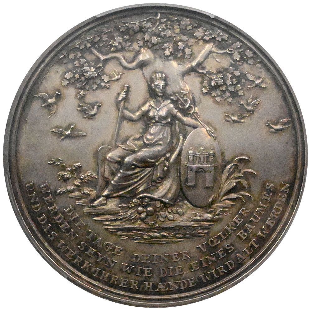 ドイツ 1803 メダル 銀貨 PCGS SP62 ハンブルク都市景観 - メルカリ