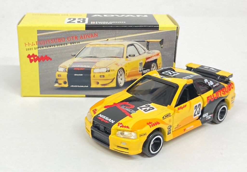 ミニカー　1/61 トトム FUJITSUBO GTR ADVAN 2001 SUPER TAIKYU SERIES YOKOHAMA #23(イエロー×ブラック) 「トミカ」 ガリバー特注 トミー トミカ/ガリバー特注 トトムFUJITSUBO GTR ADVAN #23