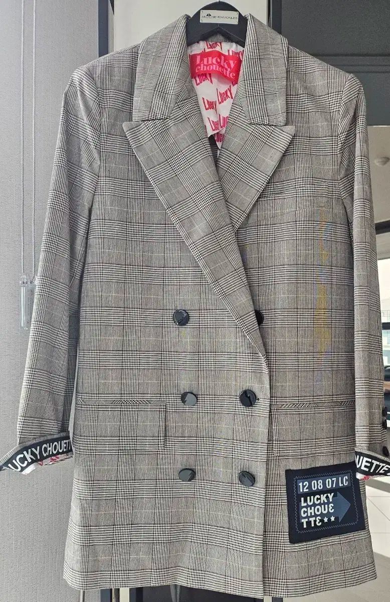 LUCKY CHOUETTE ラッキーシュエトゥ チェック ダブル ボタン ジャケット 36