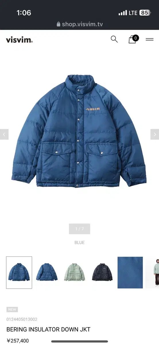 visvim BERING INSULATOR DOWN JKT