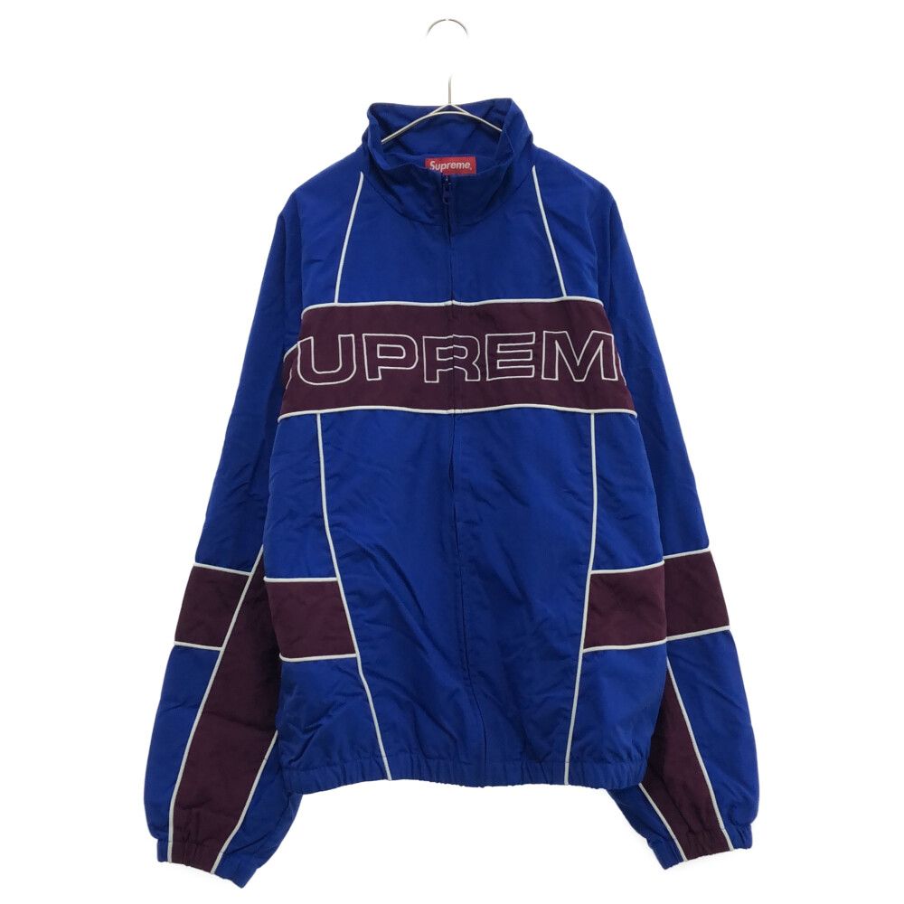 SUPREME (シュプリーム) 22AW Jacquard Panel Track Jacket ジャガードパネル ロゴ刺繍トラックジャケット ブルー