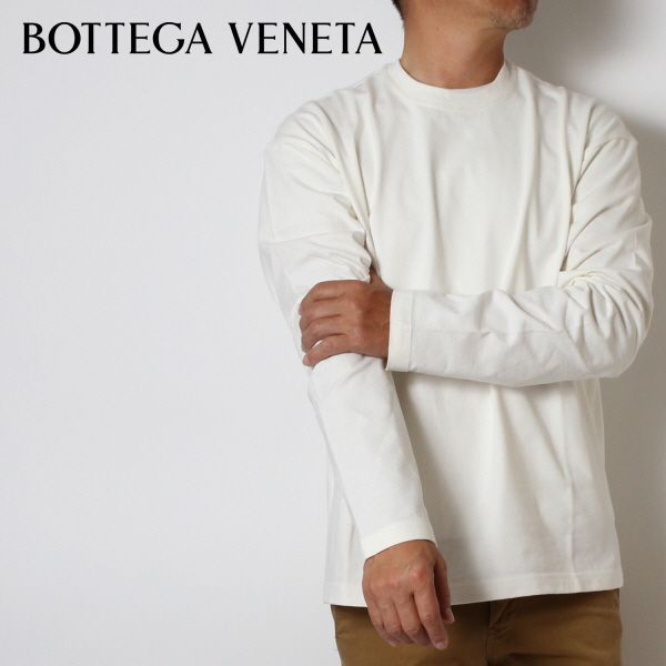 ボッテガ・ヴェネタ BOTTEGA VENETA メンズ 長袖Tシャツ【アイボリー