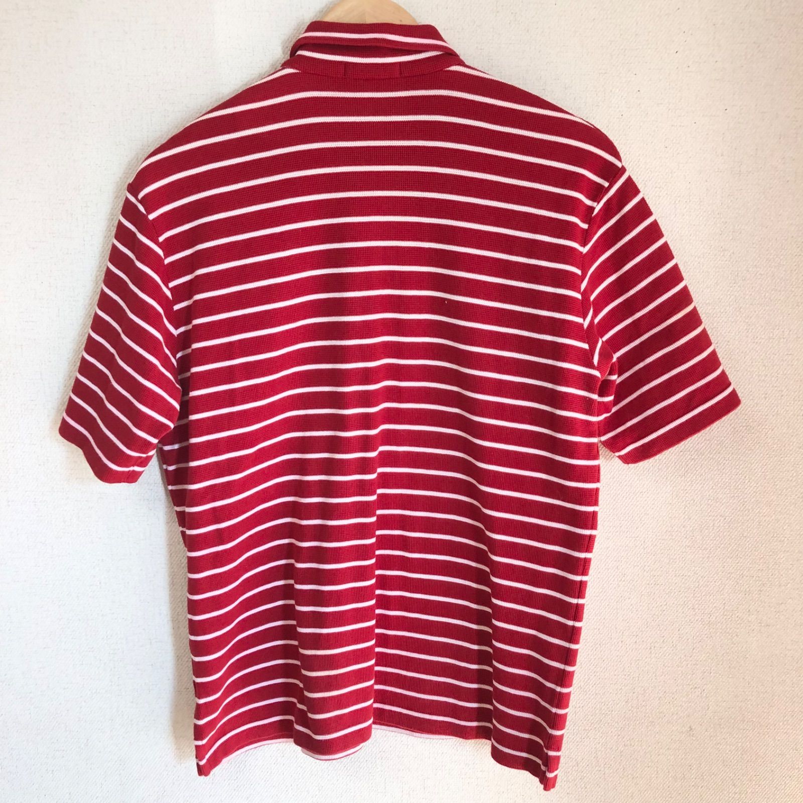 INTERMEZZO　白色ポロシャツ　サイズL インターメッツォ ポロシャツ 半袖 コットン100% ブランド トップス 赤