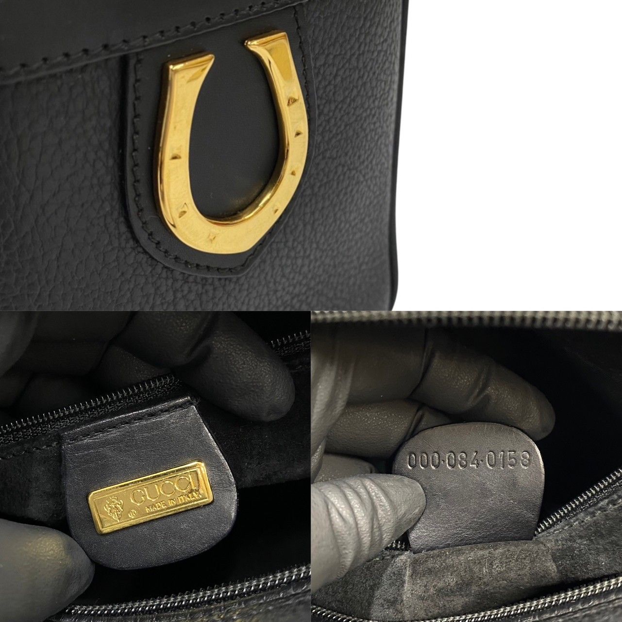 ほぼ未使用 GUCCI グッチ オールドグッチ ホースシュー 金具 GG ロゴ