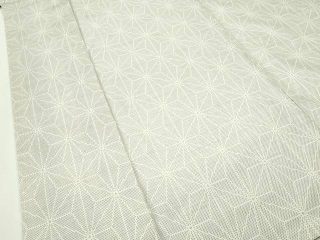 平和屋本店□極上 本場大島紬 白大島 9マルキ 麻の葉文様 逸品 未使用