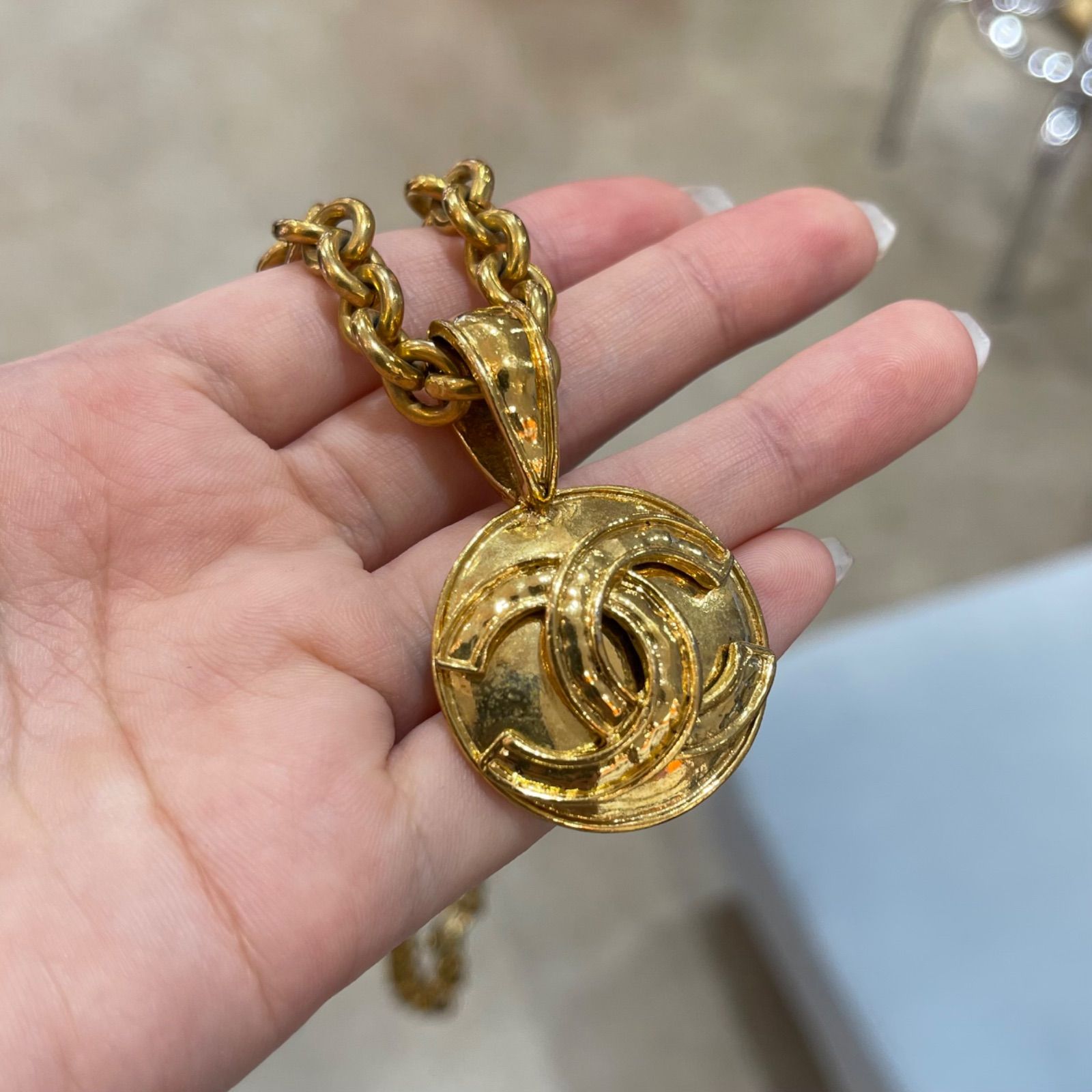 シャネル CHANEL ネックレス ゴールド ココマーク ラウンド ヴィンテージ
