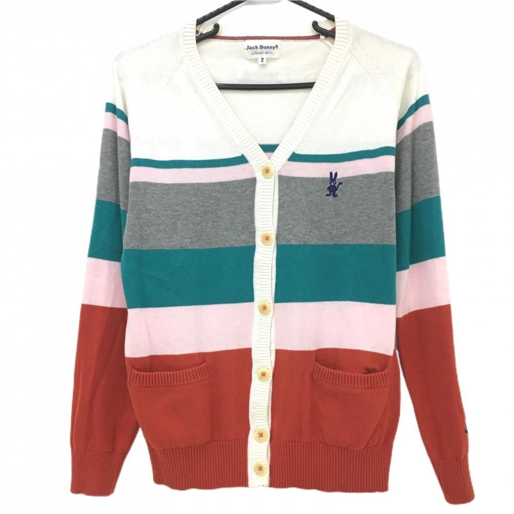 値下げジャックバニー カーディガン 70%OFF価格／Jack Bunny ジャックバニー カーディガン 紺×白 一