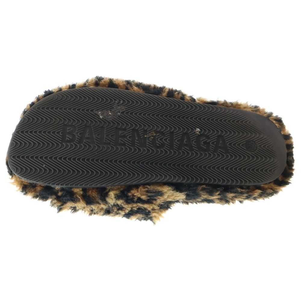 フェイクファーレオパード サンダル