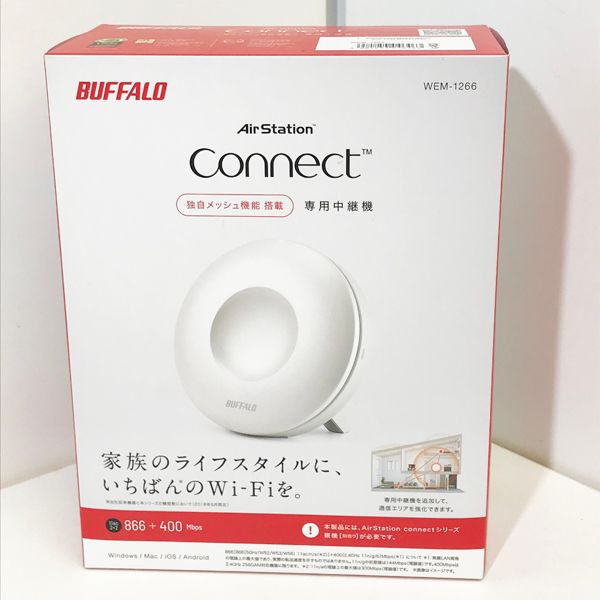 BUFFALO/バッファロー 【未開封品】WiFi 無線LAN connectシリーズ 専用中継機 11ac 866+400Mbps 独自メッシュ機能搭載  ※No.2※ WEM-1266