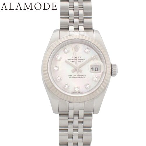 【保証書付】ロレックス 179174NG デイトジャスト WG/SS D番(2005年) 自動巻き 腕時計 ジュビリーブレスレット 2006年12月購入 ホワイト シルバー レディース 40802086607【アラモード】