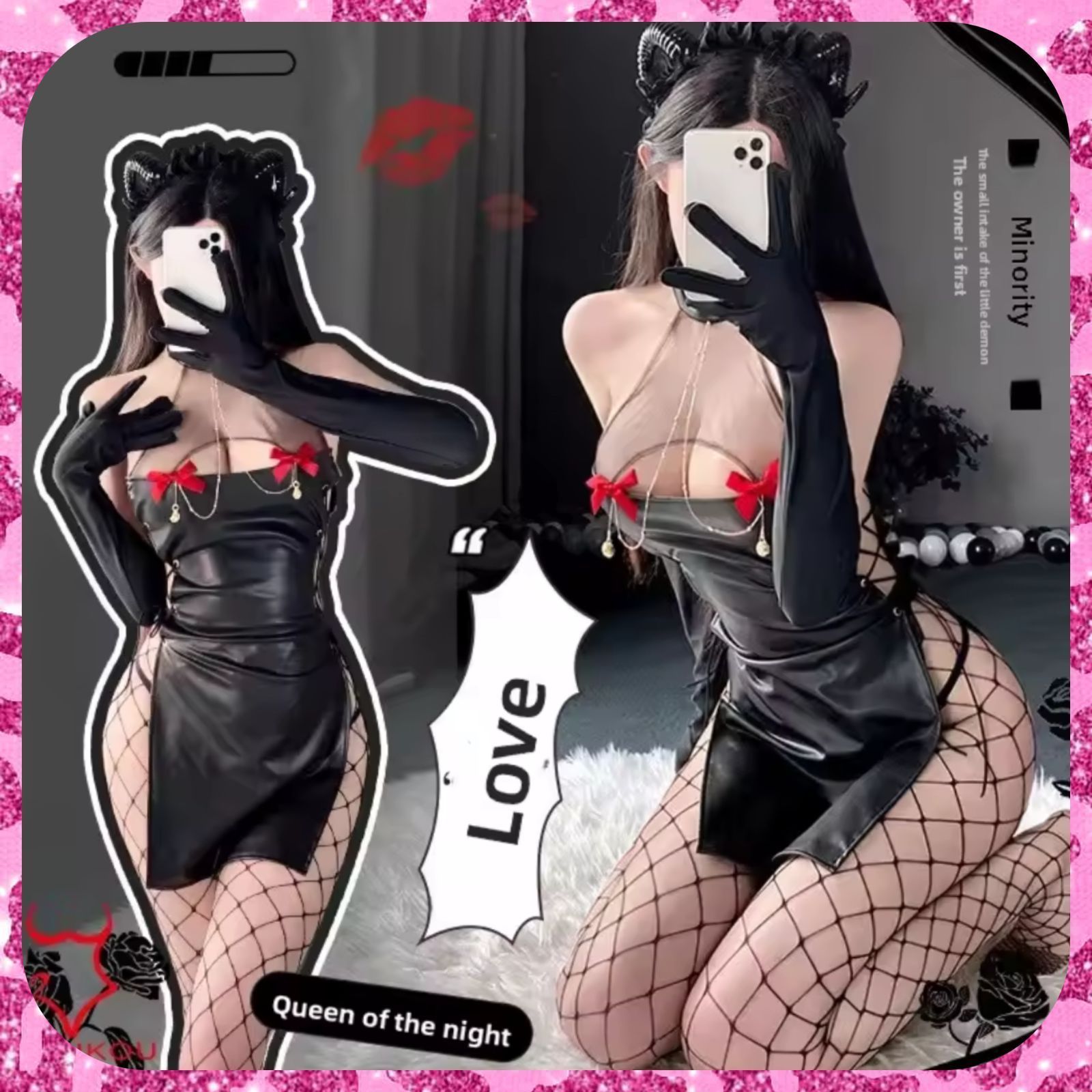 新品♥セクシーナース　キャバドレス　ハロウィン　サンタランジェリー　ｐｕレザー 新品♥セクシーナース キャバドレス ハロウィン サンタ