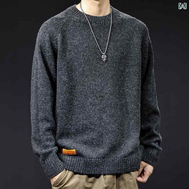 XL 秋冬 コーデ メンズ 服 シンプル ファッション オシャレ 大人 かっこいい 大きいサイズ ストリート 紳士服 シェニールセーター ラウンドネック ニット カジュアル スタイル