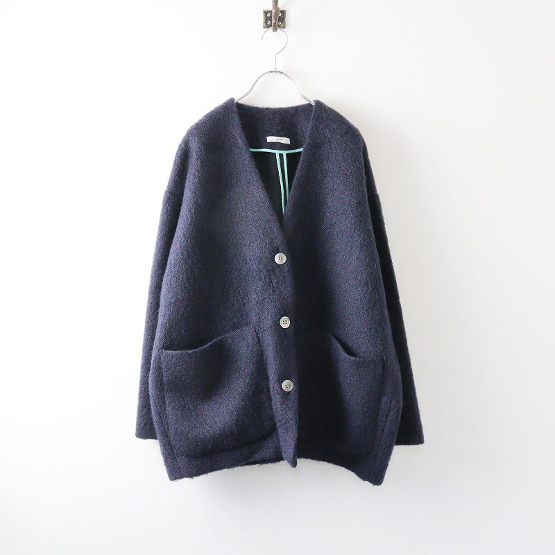 yori ウールモヘヤシャギージャケット　ブラック 美品 ヨリ yori ウールモヘアシャギージャケット/ネイビー