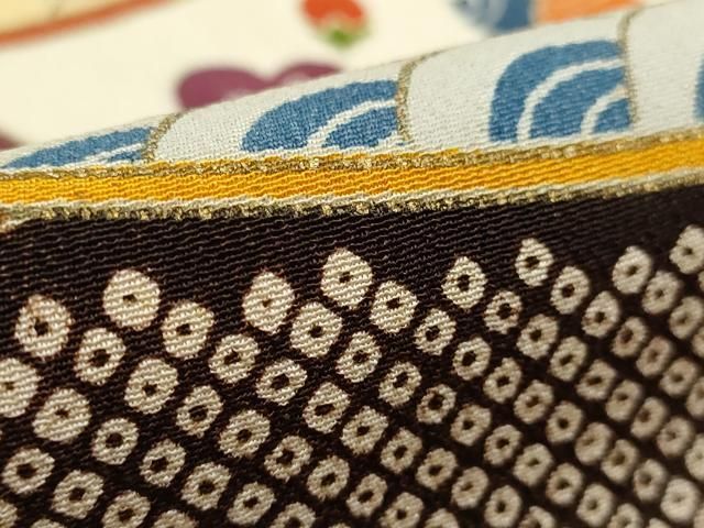 平和屋着物□豪華黒留袖 駒刺繍 雉花文 金彩 正絹 逸品
