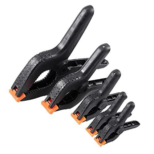 5_4インチ Gynyenジンイエン多機能な強力A型クランプ スプリングクランプ DIY固定器具 樹脂製 木工工具 工業用具 撮影用背景 小型 木工用 滑り止め付き単色グリップ 4インチ 5個入れ