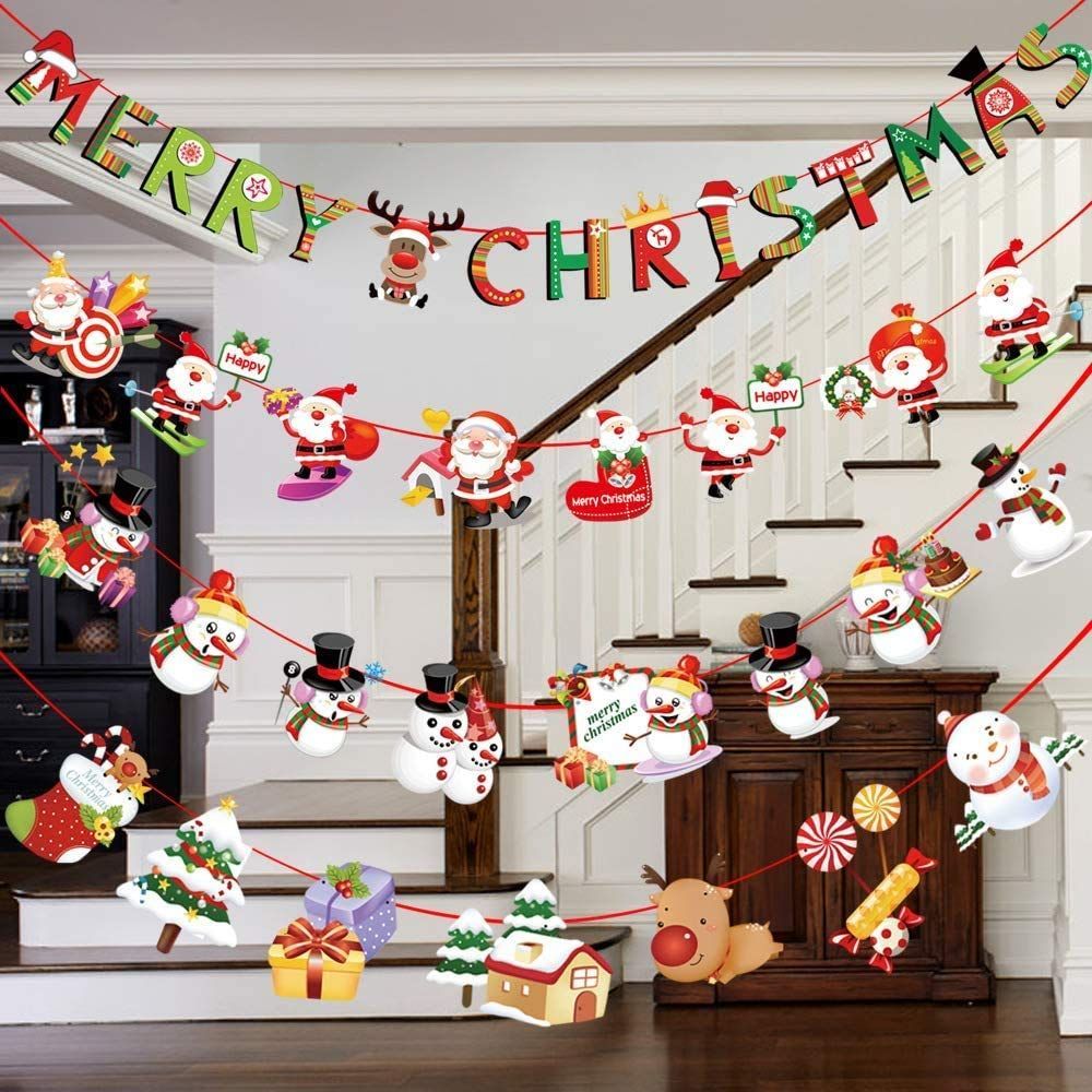 クリスマスガーランド　50㎝ 数量限定】ZOYUBS クリスマス 飾り付け 7種類セット クリスマス